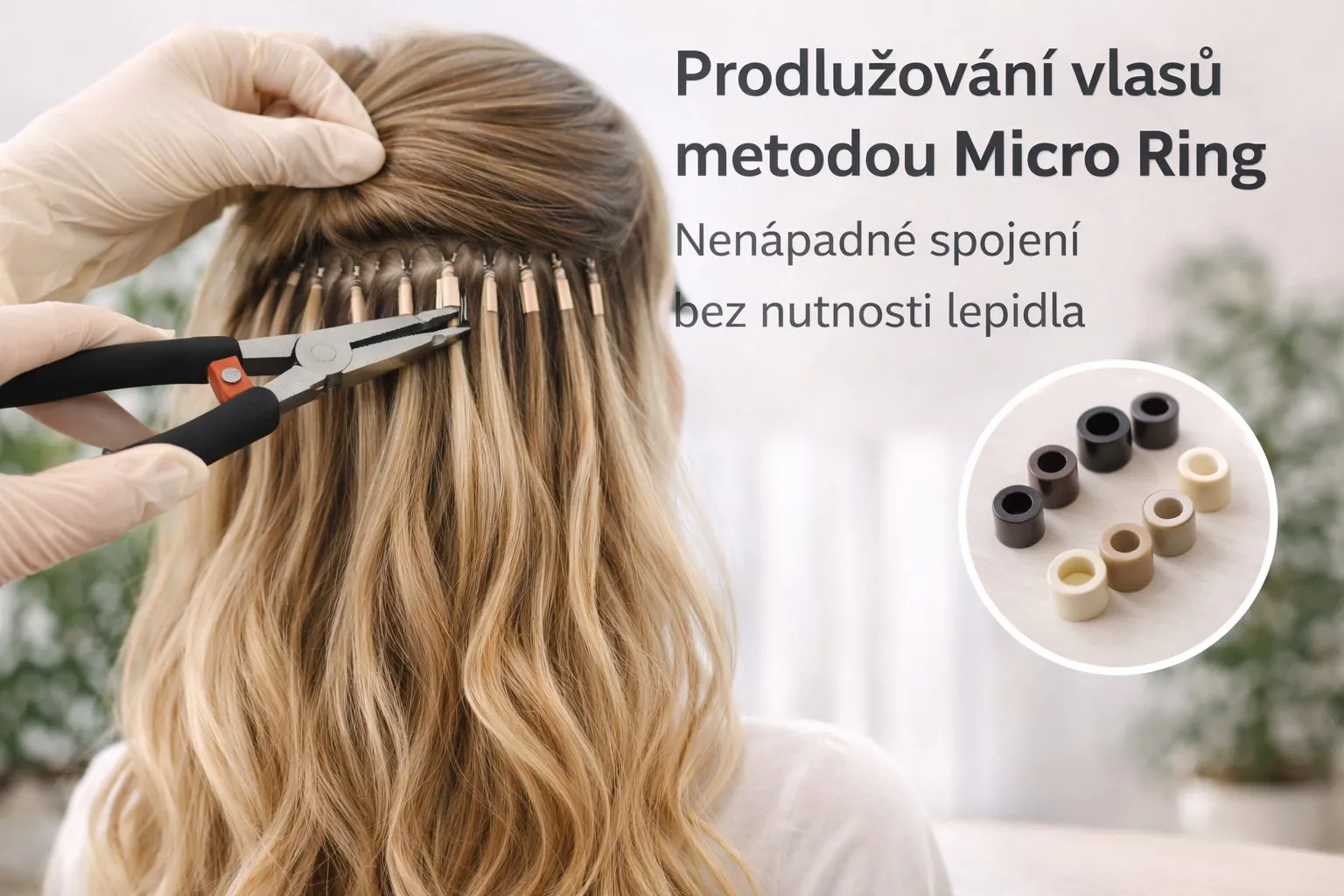 Prodlužování vlasů metodou Micro Ring